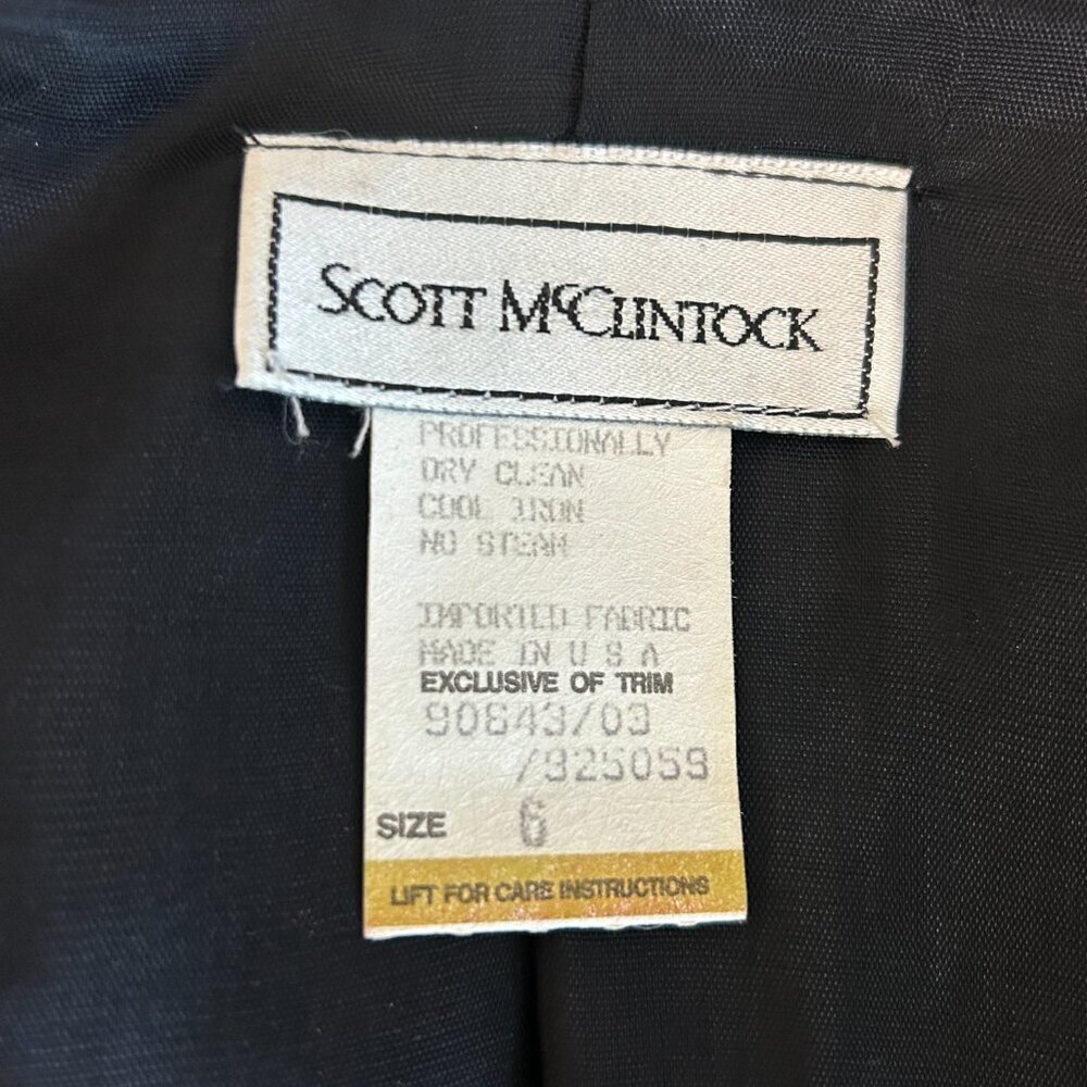 Scott McClintock Vintage 80s Metallic Silver Black Formal Blazer Size 6 - Picture 3 of 9